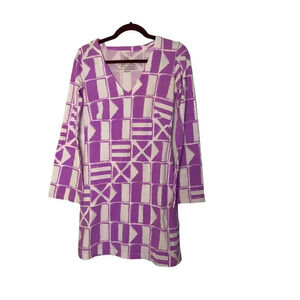 Mahi Gold Purple Patterned Shift Dress Size XS
